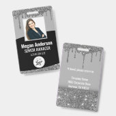 Glitter Employee Photo ID Badge (Voor- en achterkant)