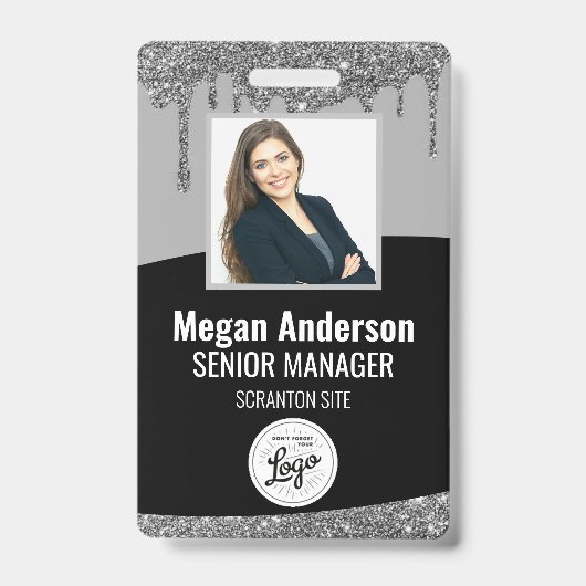 Glitter Employee Photo ID Badge (Voorzijde)