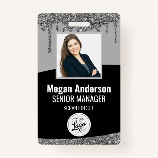 Glitter Employee Photo ID Badge (Voorkant)