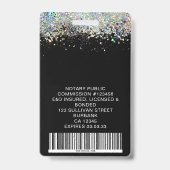 Glitter Employee Photo Logo Barcode Name Badge (Achterkant)