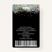 Glitter Employee Photo Logo Barcode Name Badge (Achterkant)