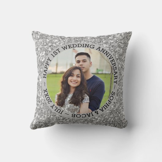 Glitter en aangepaste foto kussen (Achterkant)