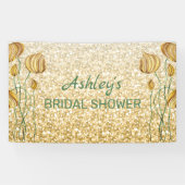 Glitter en Abstracte bloemen Spandoek (Horizontaal)