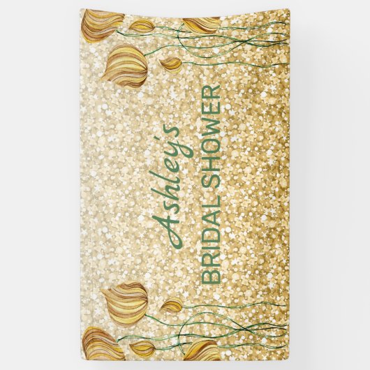 Glitter en Abstracte bloemen Spandoek (Verticaal)