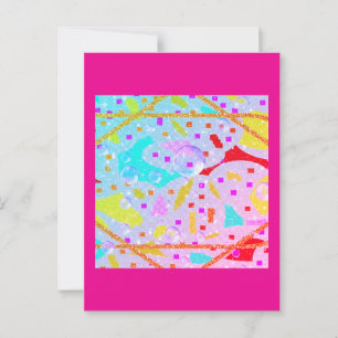 GLITTER EN BELLEN ONTWERP PASTELKLEUREN KUNST BRIEFKAART