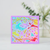 GLITTER EN BELLEN ONTWERP PASTELS KUNST SAVE THE DATE (Staand voorkant)