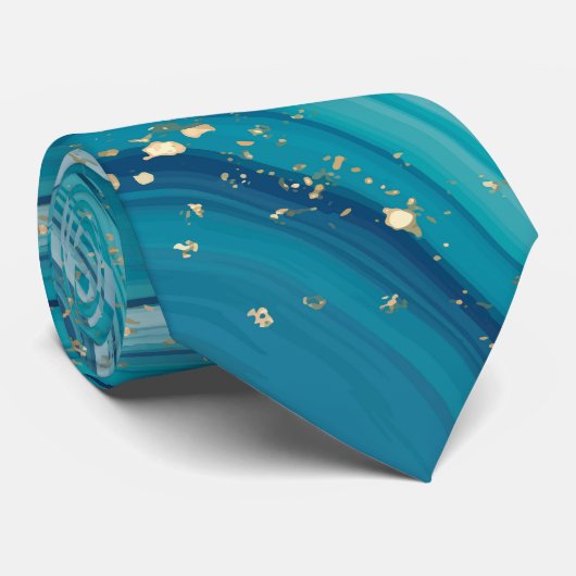 Glitter en blauwe marmer Stropdas (Opgerold)