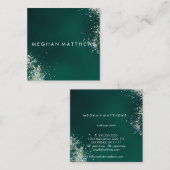 Glitter en Blauwgroen Beauty Stylist Vierkante Visitekaartje (Voorkant / Achterkant)