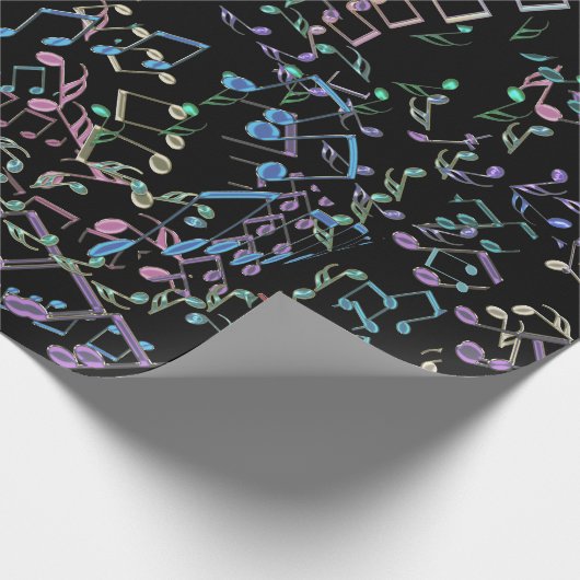 Glitter en Bling Rainbow Musical Notes Cadeaupapier (Hoek)