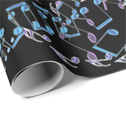 Glitter en Bling Rainbow Musical Notes Cadeaupapier (Rol Hoek)