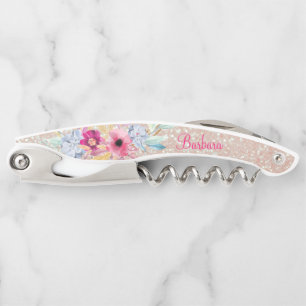 Glitter en bloemen kurkentrekker