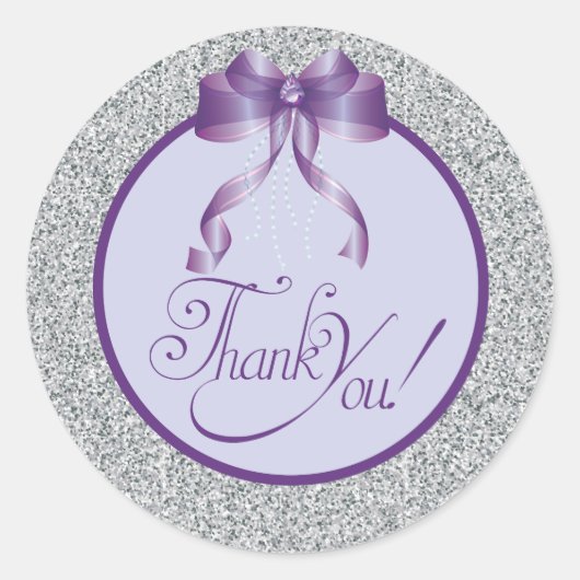 Glitter en boog, dank u Stickers (Voorkant)