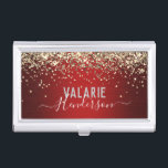 Glitter en borstelbaar Visitekaartje C Visitekaarthouder<br><div class="desc">Meisjes glitter en geborsteld metaal leuke script typografie.</div>