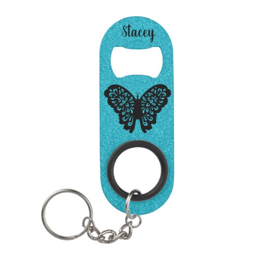 Glitter en Butterfly Mini Flessenopener (Voorkant)