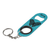 Glitter en Butterfly Mini Flessenopener (Voorkant Gekanteld)