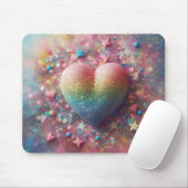 Glitter en Confetti sterren en harten Muismat (Met muis)