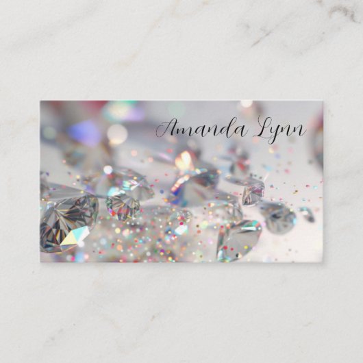 Glitter en diamanten visitekaartje (Voorkant)
