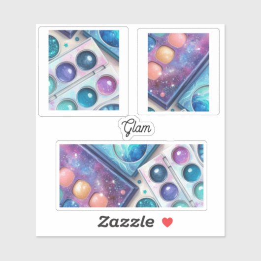 Glitter- en glamourmake-uppaletten sticker (Vel)