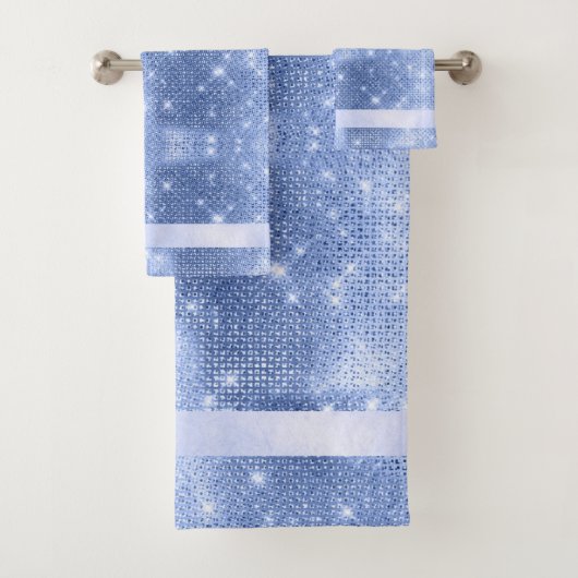 Glitter en glans patroon Blauw ID671 Bad Handdoek (Insitu)