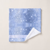 Glitter en glans patroon Blauw ID671 Bad Handdoek (Wasdoekje)
