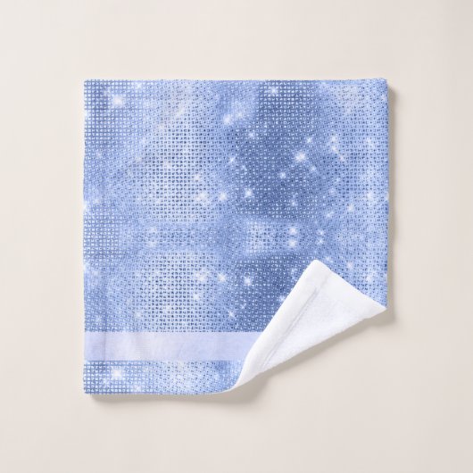 Glitter en glans patroon Blauw ID671 Bad Handdoek (Wasdoekje)