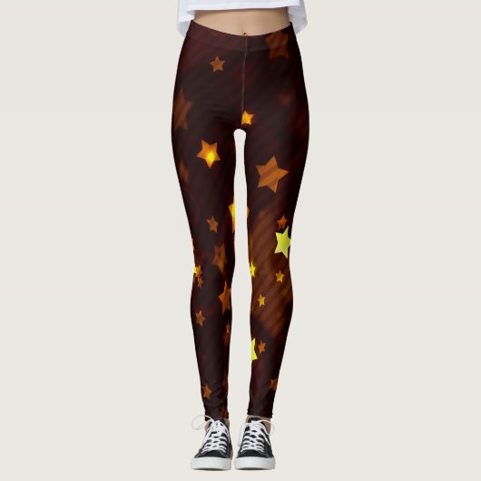Glitter en Glow Sable en Gold Stars Leggings (Voorkant)