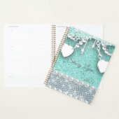 Glitter en Harten Bling Monogram Naam 2024 Planner (Display)