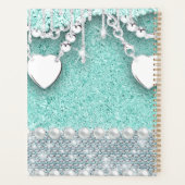 Glitter en Harten Bling Monogram Naam 2024 Planner (Achterkant)