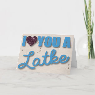 Glitter en Latkes Hanukkah Feestdagen Kaart