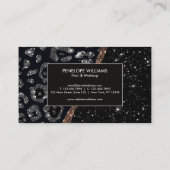 Glitter en Leopard Print Visitekaartje (Achterkant)