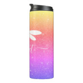 glitter en libel gepersonaliseerd thermosbeker (Geroteerd rechts)