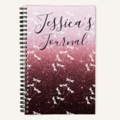 Glitter en libellen, gepersonaliseerd journaal notitieboek (Voorkant)