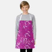 Glitter en libellen gepersonaliseerd schort (Gedragen)
