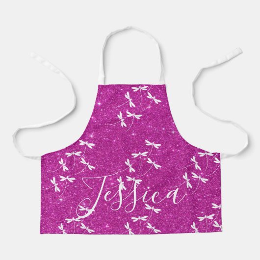Glitter en libellen gepersonaliseerd schort (Voorkant)
