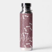 Glitter en libellen gepersonaliseerd  waterfles (Links)
