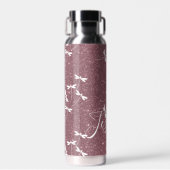 Glitter en libellen gepersonaliseerd  waterfles (Voorkant)