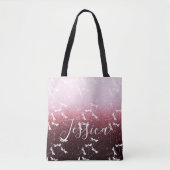 Glitter en libellen gepersonaliseerde canvas tas (Voorkant)