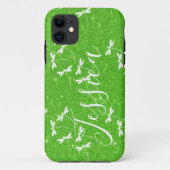 Glitter en libellen gepersonaliseerde  Case-Mate i iPhone Case (Achterkant)