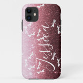 Glitter en libellen gepersonaliseerde Case-Mate iP iPhone Case (Achterkant)