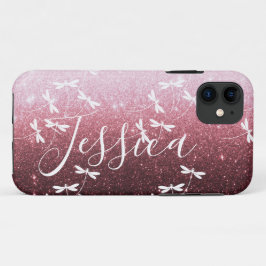 Glitter en libellen gepersonaliseerde Case-Mate iP iPhone Case