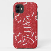 Glitter en libellen gepersonaliseerde Hoesje-Mate  Case-Mate iPhone Case (Achterkant)