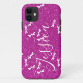 Glitter en libellen gepersonaliseerde Hoesje-Mate  Case-Mate iPhone Case (Achterkant)