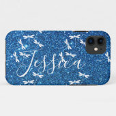 Glitter en libellen gepersonaliseerde Hoesje-Mate  Case-Mate iPhone Case (Achterkant (horizontaal))