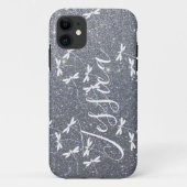 Glitter en libellen gepersonaliseerde Hoesje-Mate  Case-Mate iPhone Case (Achterkant)