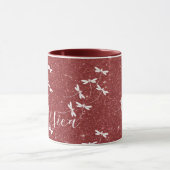 Glitter en libellen gepersonaliseerde mok (Midden)