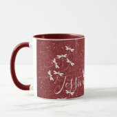Glitter en libellen gepersonaliseerde mok (Links)