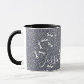 Glitter en libellen gepersonaliseerde mok (Links)
