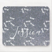 Glitter en libellen gepersonaliseerde muismat (Voorkant)