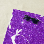 Glitter en libellen gepersonaliseerde strandhanddo strandlaken (In situ)