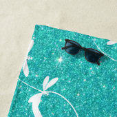 Glitter en libellen gepersonaliseerde strandhanddo strandlaken (In situ)